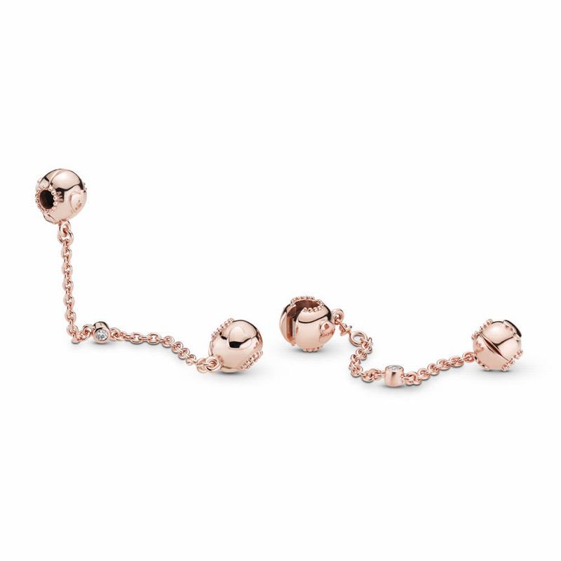 Pandora Australia Rose™ Embossed Hearts Safety Chain | NKGWCH459